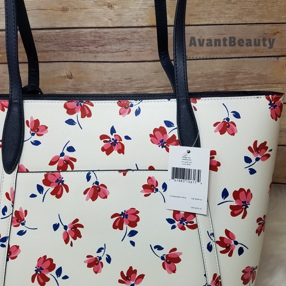 Kate Spade Cara Garden Toss White Floral Tote - Picture 9 of 15